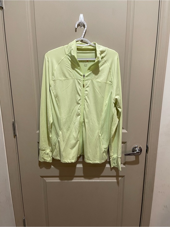 Tangerine Jackets & Blazers - Tangerine Women's Light Lime Full-Zip Hoodie size XXL